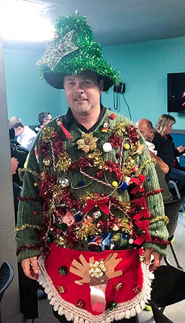 Winner of Bradleys' Christmas Ugly Sweater Contest