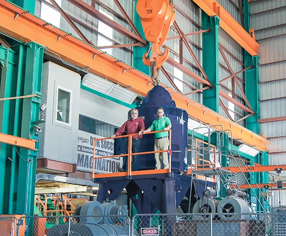 100 ton bridge crane with 45 FT hook height testing area